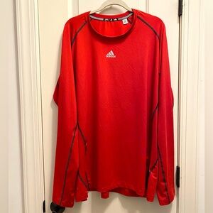 Mens Adidas bright red workout shirt XXL Worn once